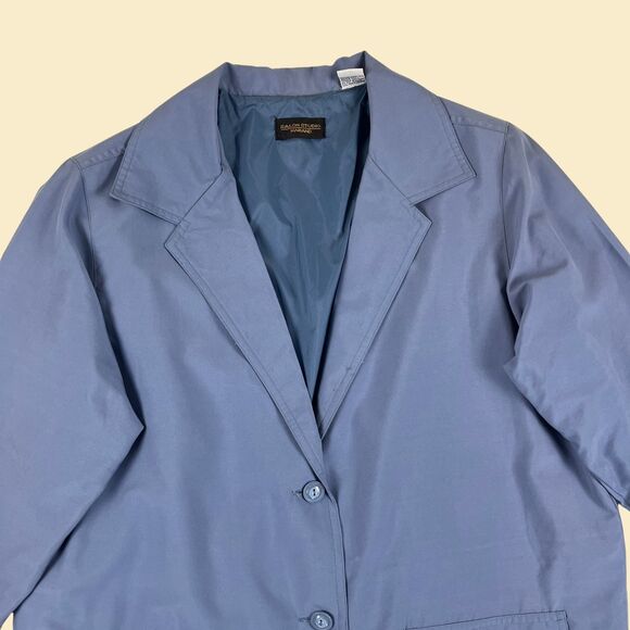 1980s M blue blazer Haband, Salon Studio, vintage 80s womens light blue jacket - Picture 9 of 10